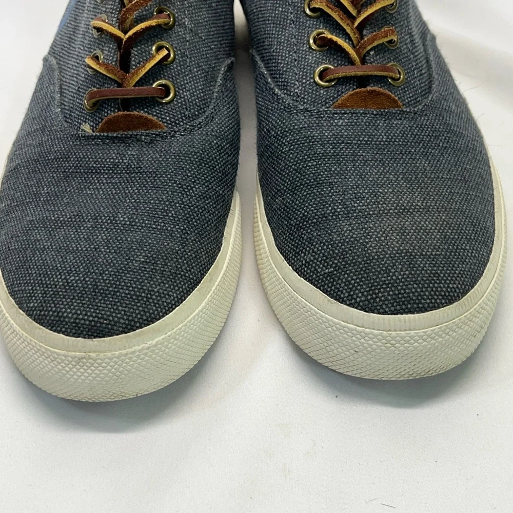 Polo Ralph Lauren Sneakers‎ Men 10.5 Denim Blue W/Brown Suede Accents  Preppy